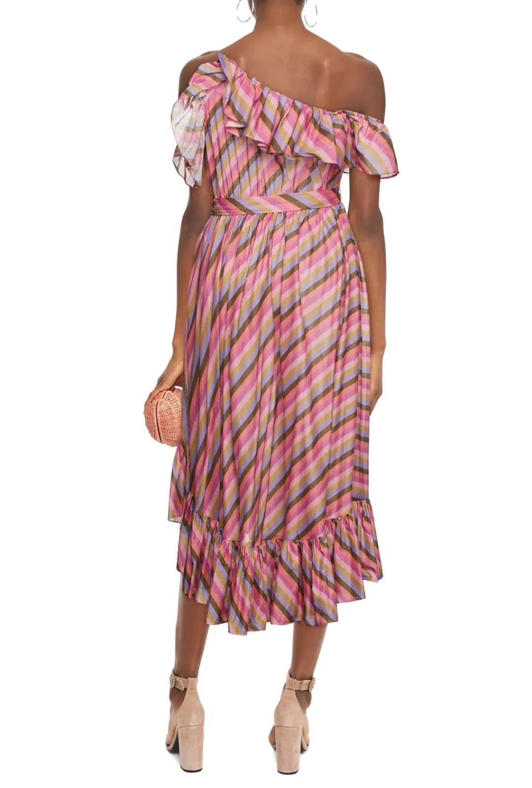 Zimmermann Poppy Asymmetric Frill Dress Multi Size 3/Au 14 for rent on The Volte - main image