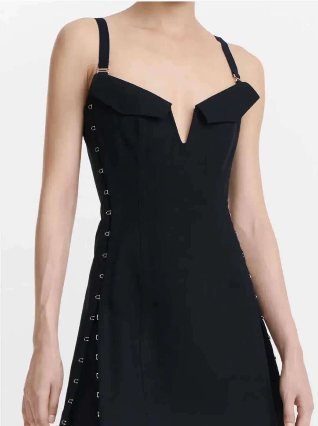 Dion Lee Hook Eye Pocket Dress Black Size 10 for rent on The Volte - main image