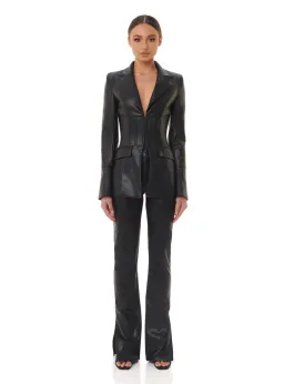 Eliya The Label Kirstin Vegan Leather Blazer Black Size XS / AU 6 for rent on The Volte - image 1