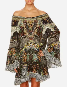 Camilla Scoop-Neck A-Line Printed Frill Mini Dress Multi Size 14/XL for rent on The Volte - image 5