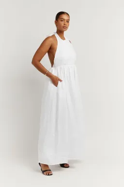 Dissh Cooper Linen Midi Dress White Size 10 for rent on The Volte - image 2