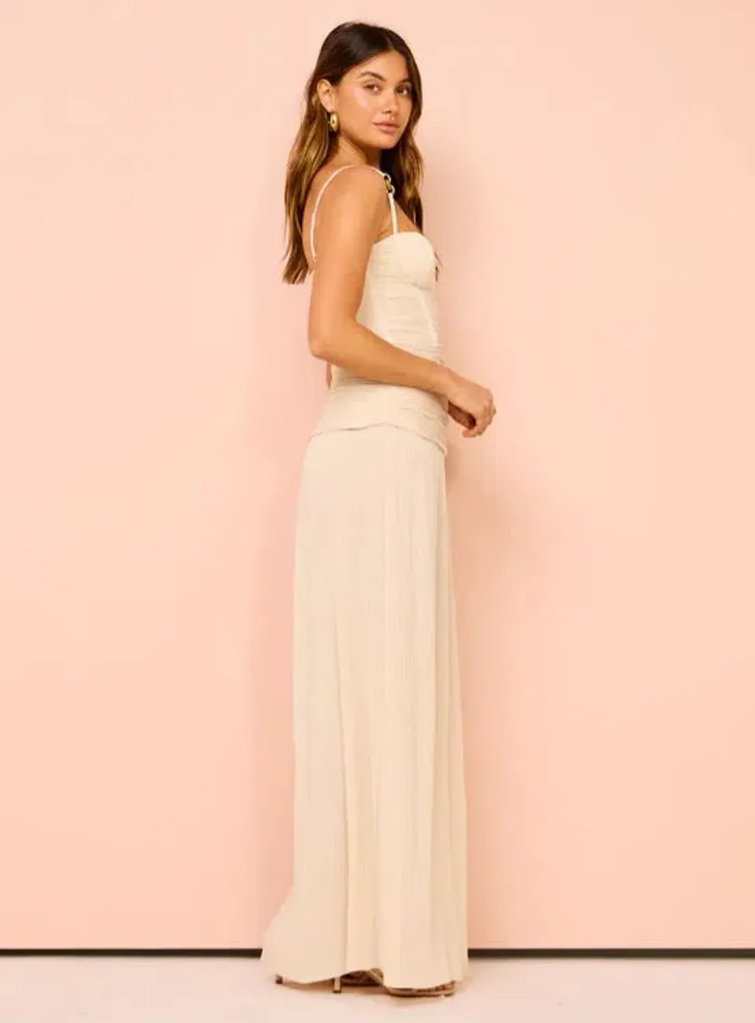 Manning Cartell Double Time Pleat Maxi Dress in Nougat Size 10 for rent on The Volte - main image