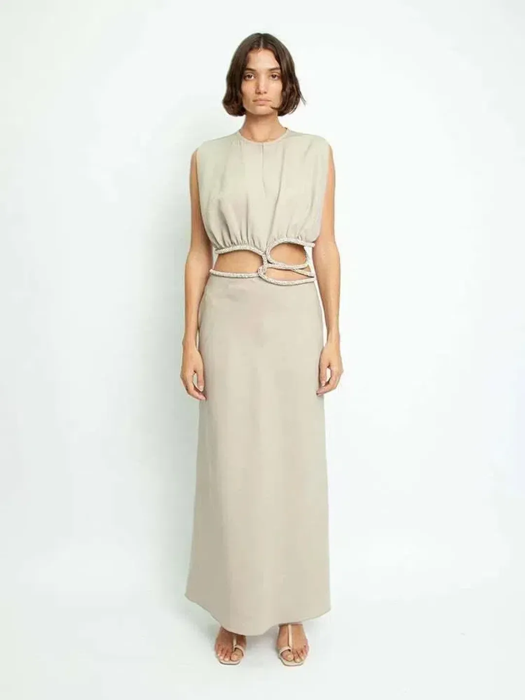 Christopher Esber Crystal Interweave Dress Sand Size 6 for rent on The Volte - main image