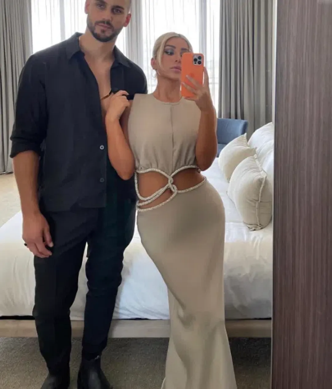 Christopher Esber Crystal Interweave Dress Sand Size 6 for rent on The Volte - main image