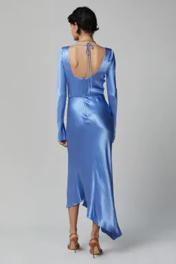 Bec & Bridge Delphine Long Sleeve Midi Dress in Cornflower Blue Size 12 for rent on The Volte - image 5