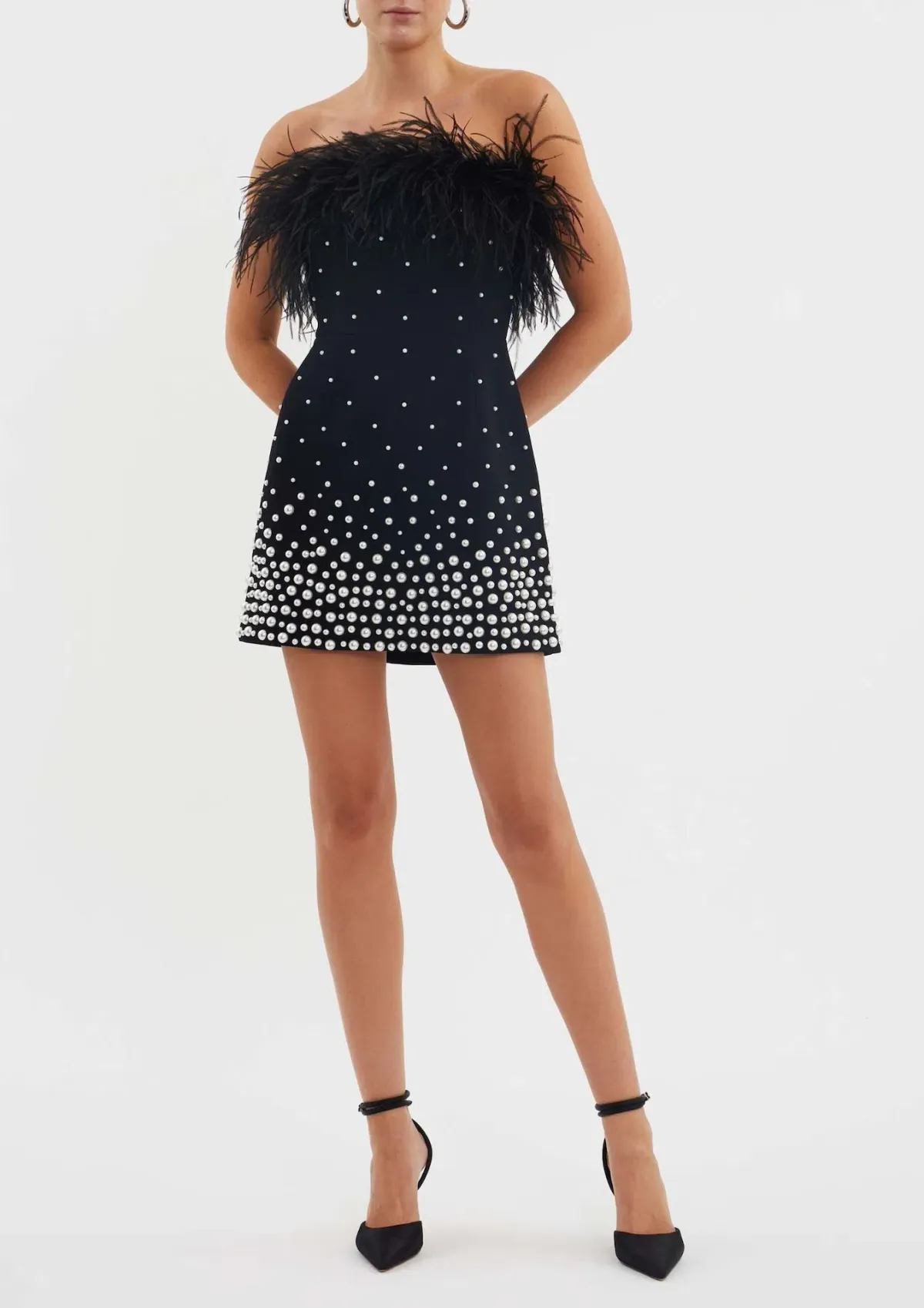 Rebecca Vallance Anelise Mini Dress Black Size 16 for rent on The Volte - main image