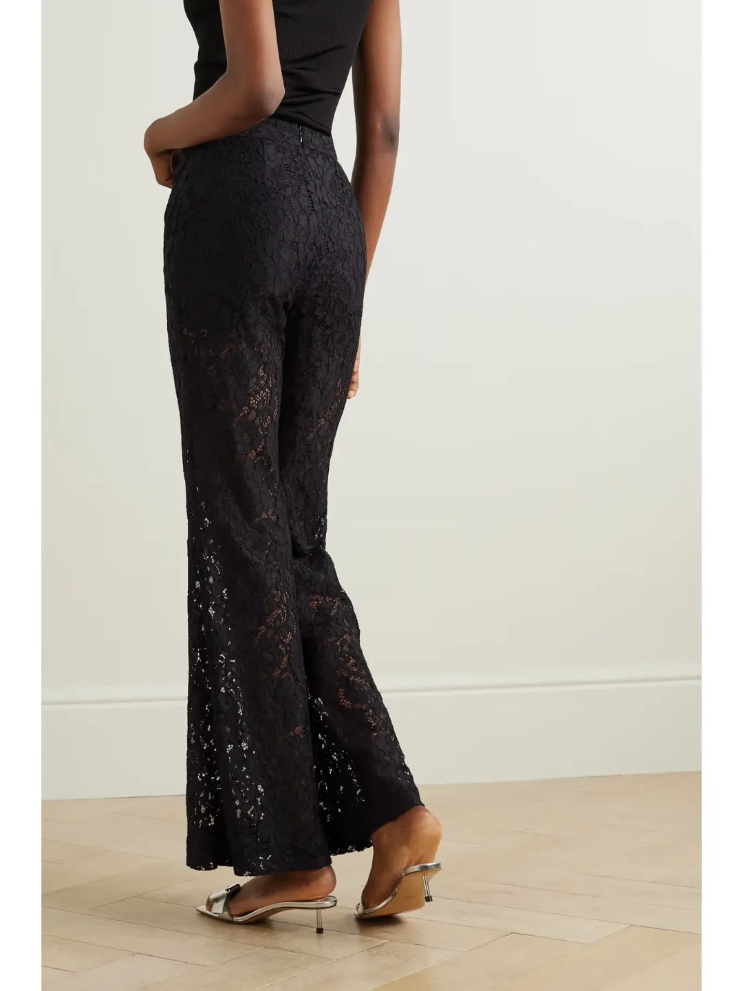 Zimmerman Matchmaker Lace Flared Pants Black Size 0 / AU 8 for rent on The Volte - main image
