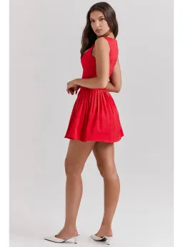 House of CB Scarlet Pleated Mini Dress Scarlet Size AU 8 for rent on The Volte - image 4