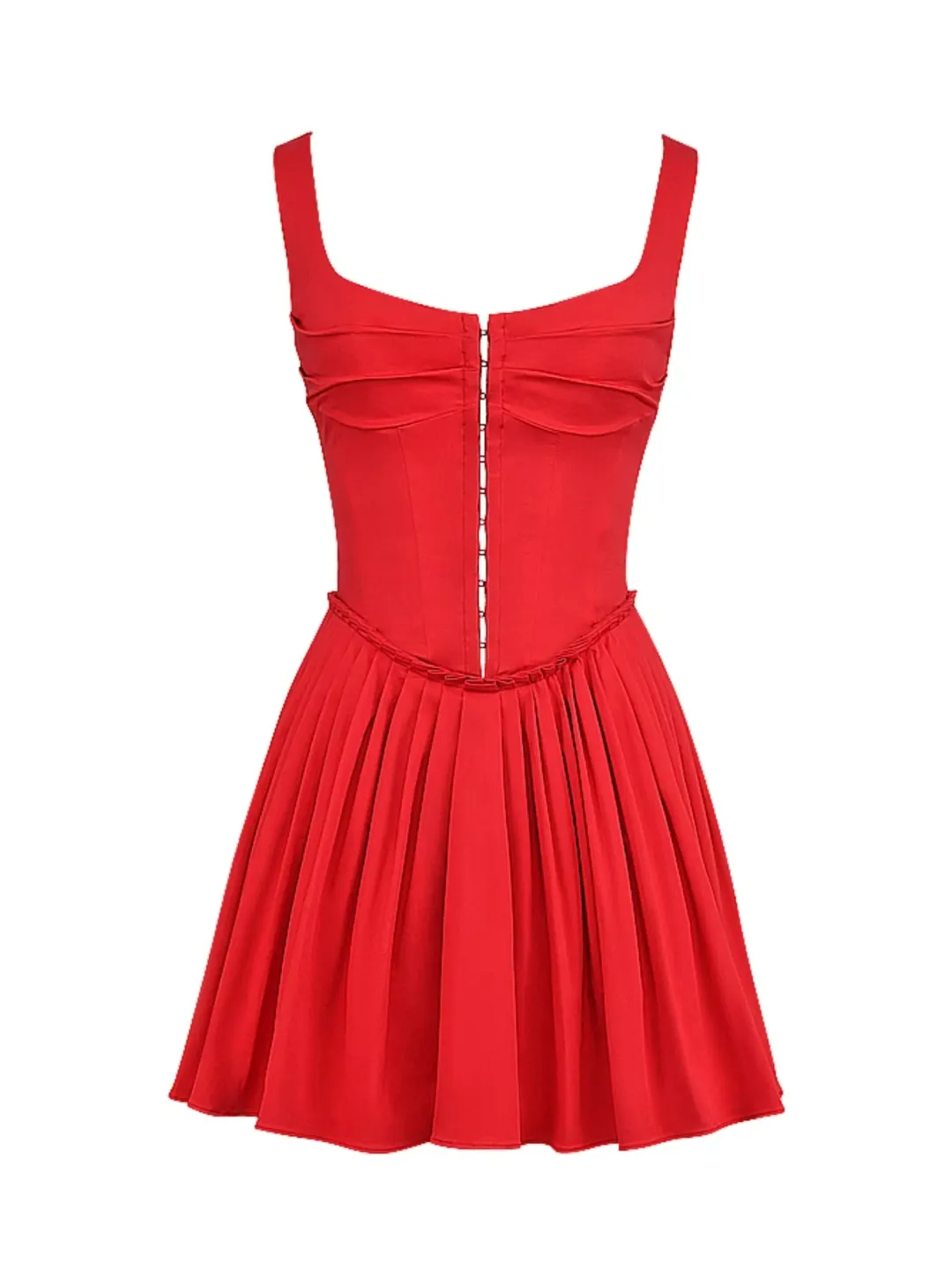 House of CB Scarlet Pleated Mini Dress Scarlet Size AU 8 for rent on The Volte - main image