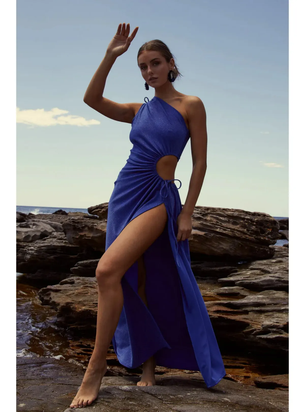 Sonya Moda Nour Shimmer Dress Blue Size AU 16 for rent on The Volte - main image