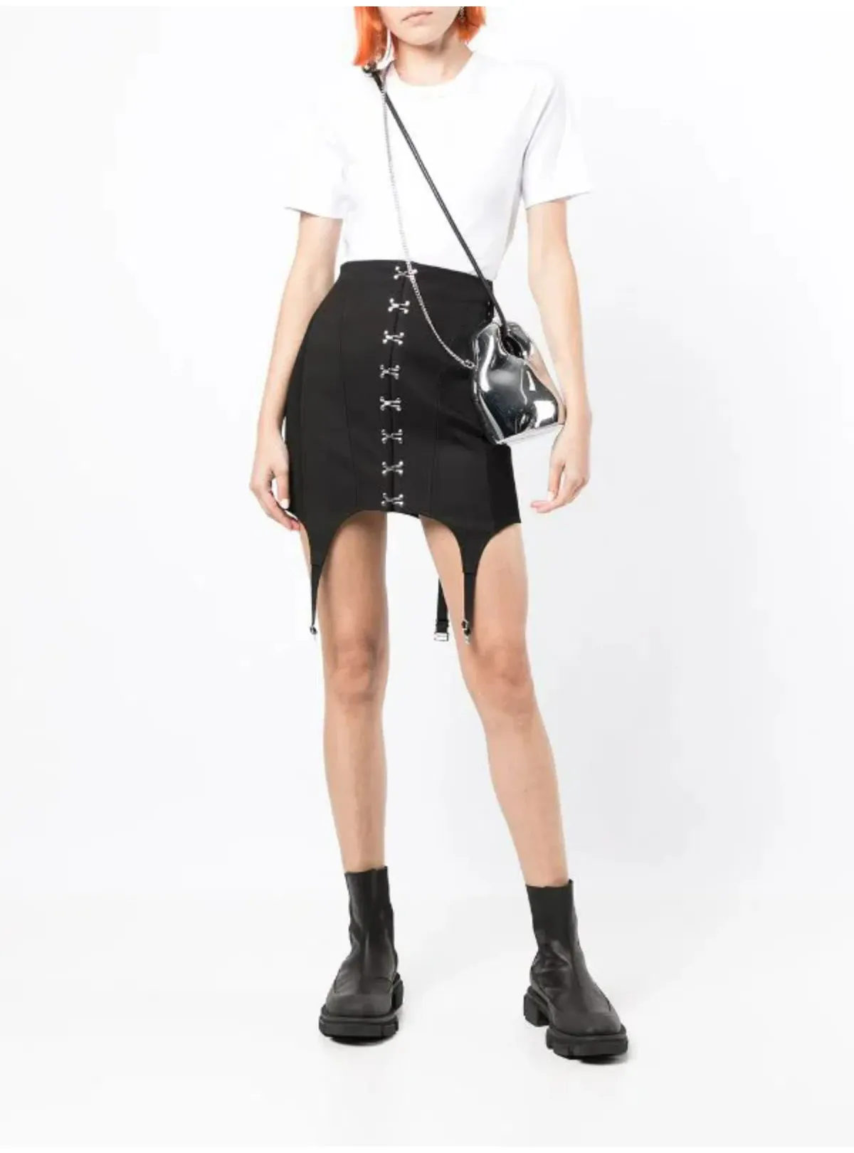 Dion Lee Garter Skirt Black Size 8 for rent on The Volte - main image