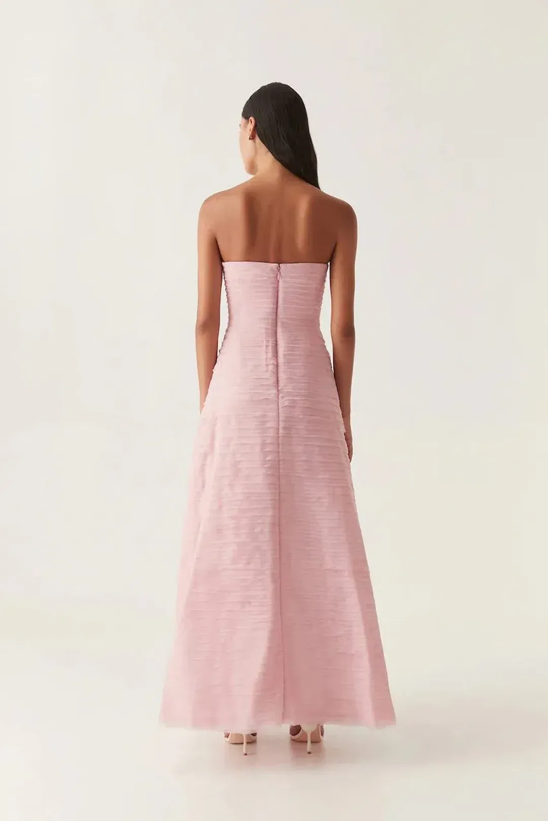 Aje Soundscape Maxi Dress Chalk Pink Size 8 for rent on The Volte - main image