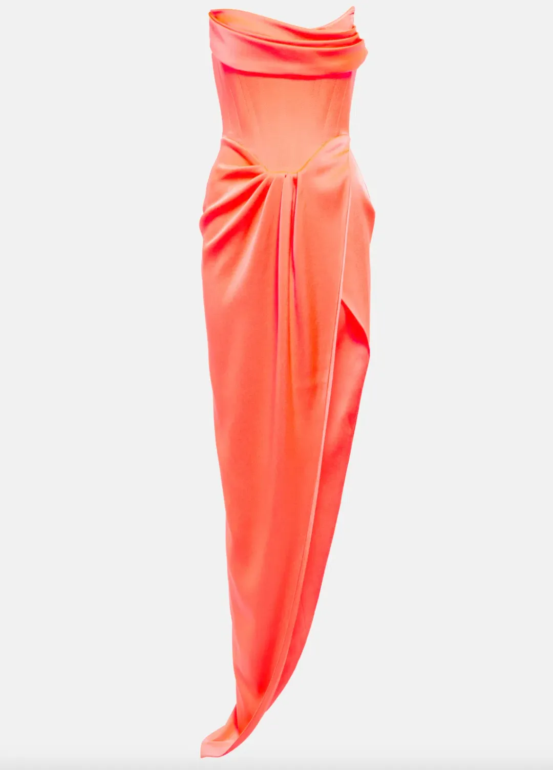 Alex Perry Harland Satin Crepe Dress Coral Size 8 for rent on The Volte - main image