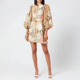 Zimmermann Brightside Belted Linen Mini Dress Batik Patch Size 2 / AU 12 for rent on The Volte - image 1