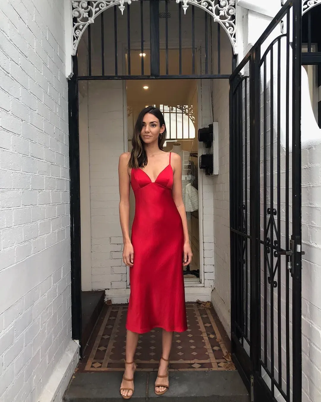 Shona Joy Adonis Bias Slip Ruby Dress Size 8 for rent on The Volte - main image