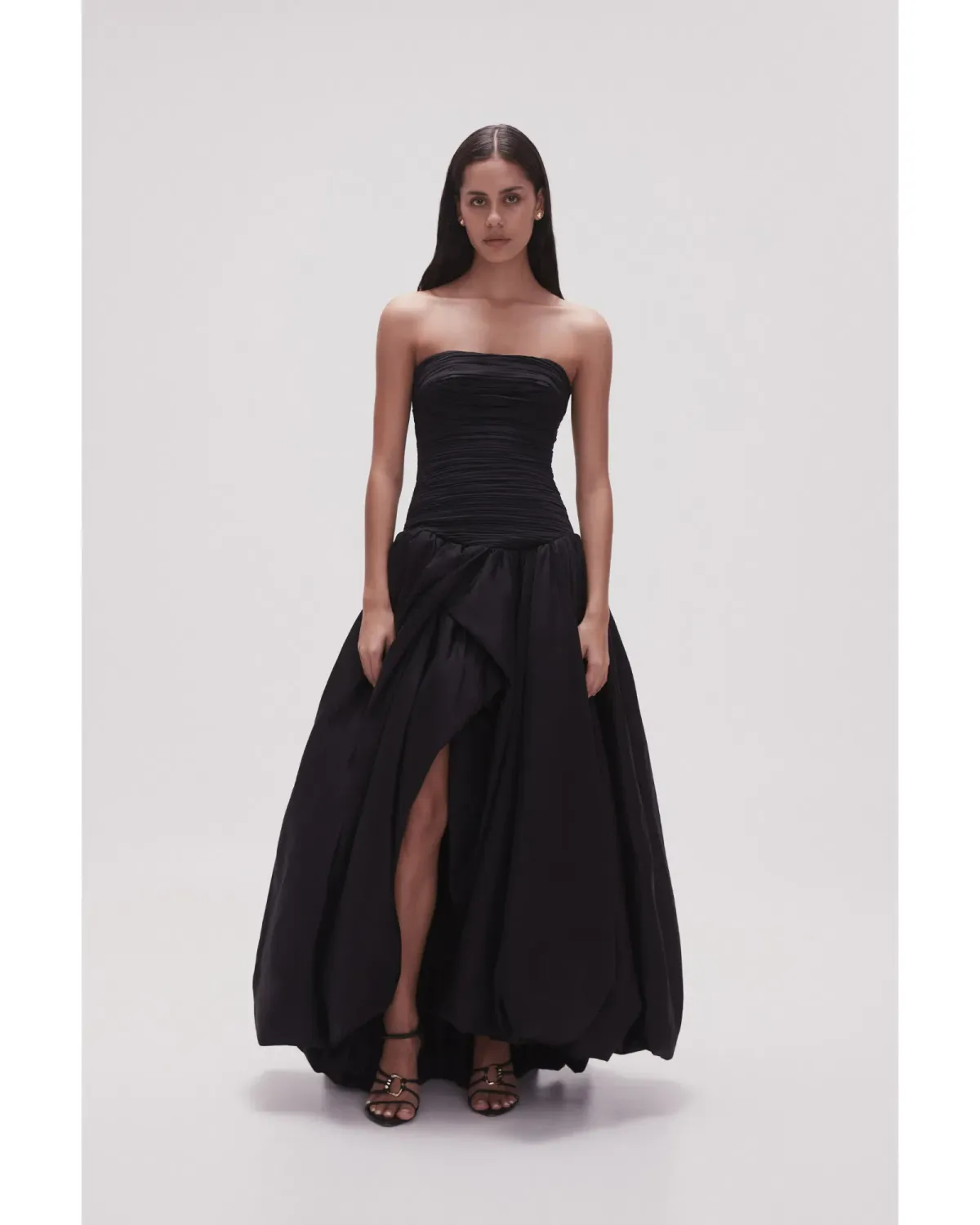 Aje Violette Bubble Hem Maxi Dress Black Size AU 6 for rent on The Volte - main image