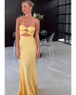HNTR The Label Inka Gown In Gold Sun Size AU 12 for rent on The Volte - image 1
