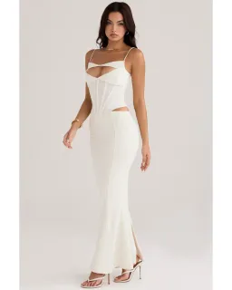 House Of CB Paloma Corset Maxi Dress Ivory Size AU 14 for rent on The Volte - image 2