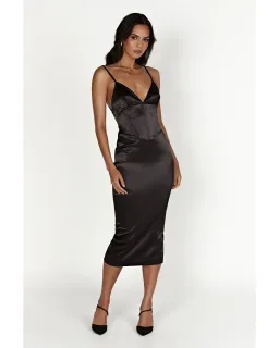 Meshki Brie Corset Midi Dress Black Size S / AU 8  for rent on The Volte - image 1