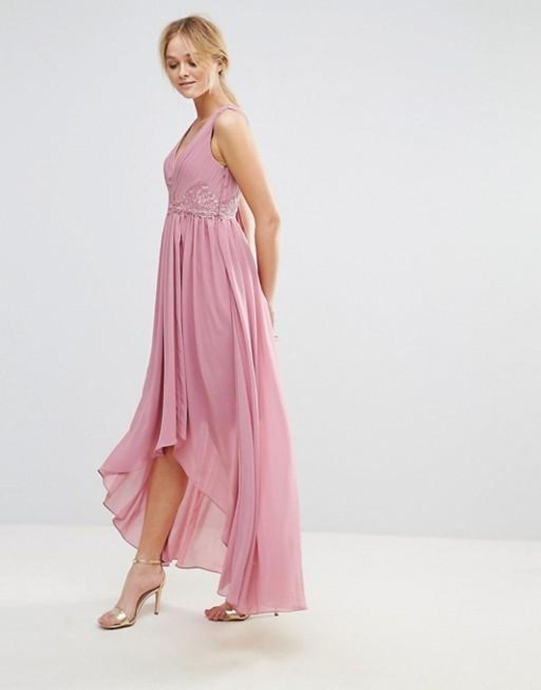 Y.A.S Maxi Dress With Embroidered Bodice And Hi Lo Hem Size 10 for rent on The Volte - main image