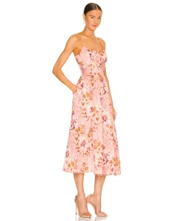 Zimmermann Rosa Laced Picnic Dress Pink Floral Size 2 / AU 12  for rent on The Volte - image 2