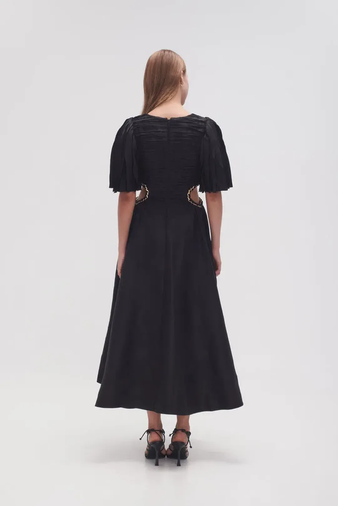 Aje Monica Chainlink Midi Dress Black Size 8 for rent on The Volte - main image