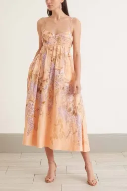 Zimmermann The Rosa Bralette Midi Dress in Lilac Wisteria Floral Size 2 / AU 12 for rent on The Volte - image 7