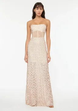 Manning Cartell Supreme Extreme Strapless Gown Chalk Size 8 for rent on The Volte - image 1