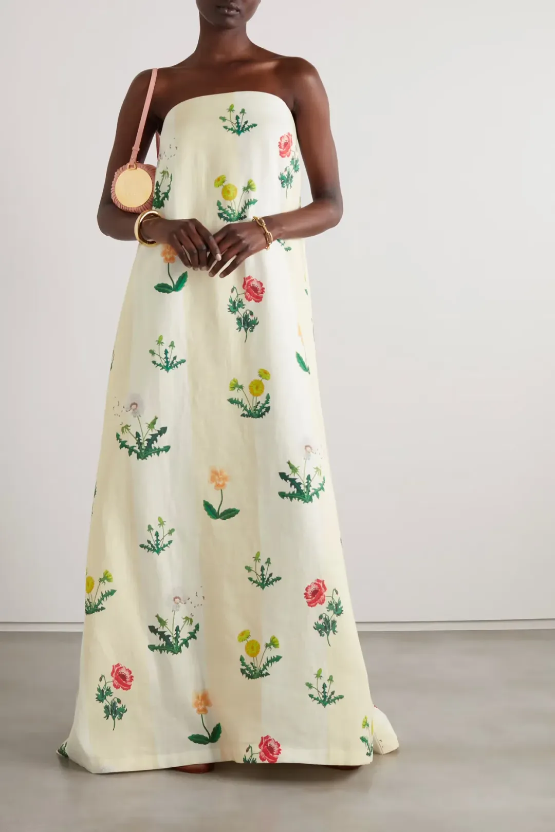 Oroton Poppy Print Gown Cream Floral 10  for rent on The Volte - main image