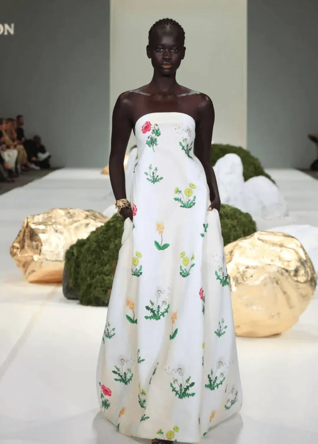 Oroton Poppy Print Gown Cream Floral 10  for rent on The Volte - main image