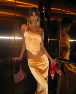 I Am Delilah Valerie Corset and Maxi Skirt Set in Sherbet Size XS / AU 6 for rent on The Volte - image 5