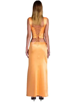 I Am Delilah Valerie Corset and Maxi Skirt Set in Sherbet Size XS / AU 6 for rent on The Volte - image 3
