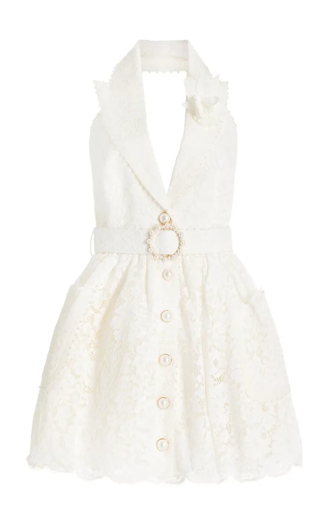Zimmermann High Tide Tuxedo Mini Dress Ivory Size 0 / AU 8 for rent on The Volte - main image