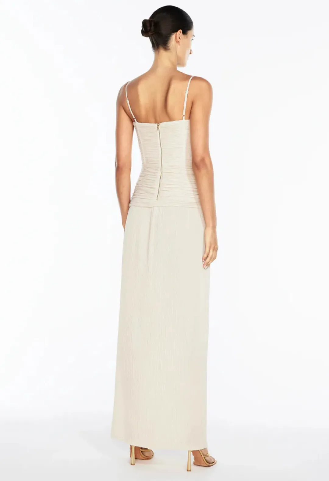 Manning Cartell Double Time Pleat Maxi Dress Nougat Size 6 for rent on The Volte - main image