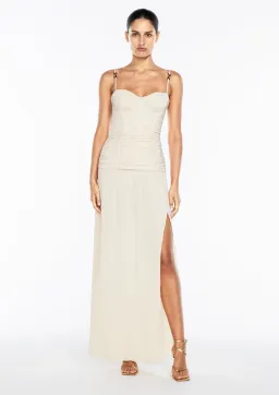 Manning Cartell Double Time Pleat Maxi Dress Nougat Size 6 for rent on The Volte - image 1