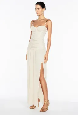 Manning Cartell Double Time Pleat Maxi Dress Nougat Size 6 for rent on The Volte - image 2