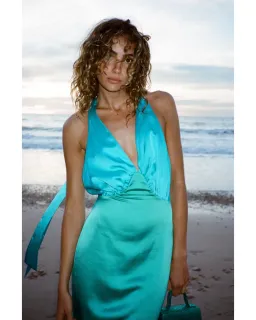 The Wolf Gang Oahu Slip Dress Aquamarine Size AU 10  for rent on The Volte - image 6