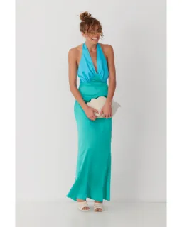 The Wolf Gang Oahu Slip Dress Aquamarine Size AU 10  for rent on The Volte - image 5