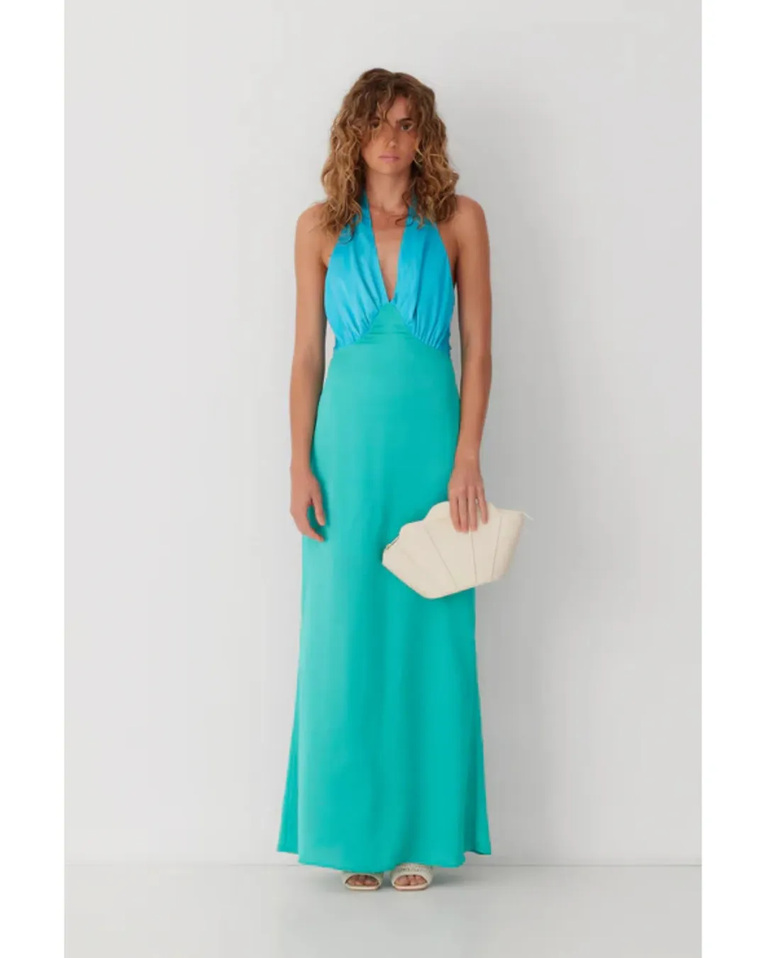The Wolf Gang Oahu Slip Dress Aquamarine Size AU 10  for rent on The Volte - main image
