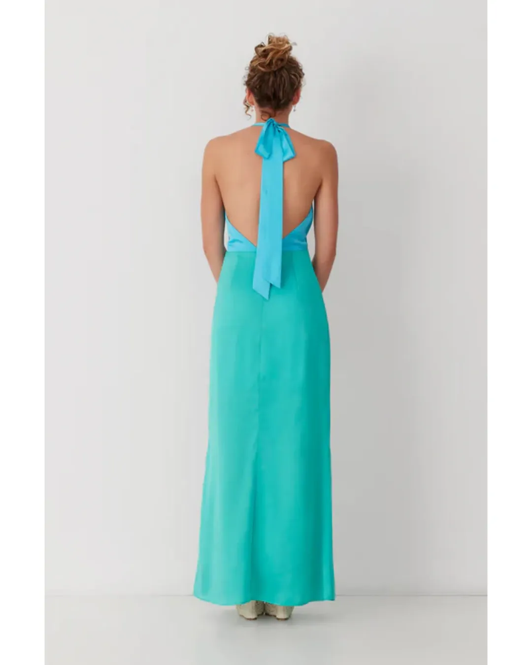 The Wolf Gang Oahu Slip Dress Aquamarine Size AU 10  for rent on The Volte - main image