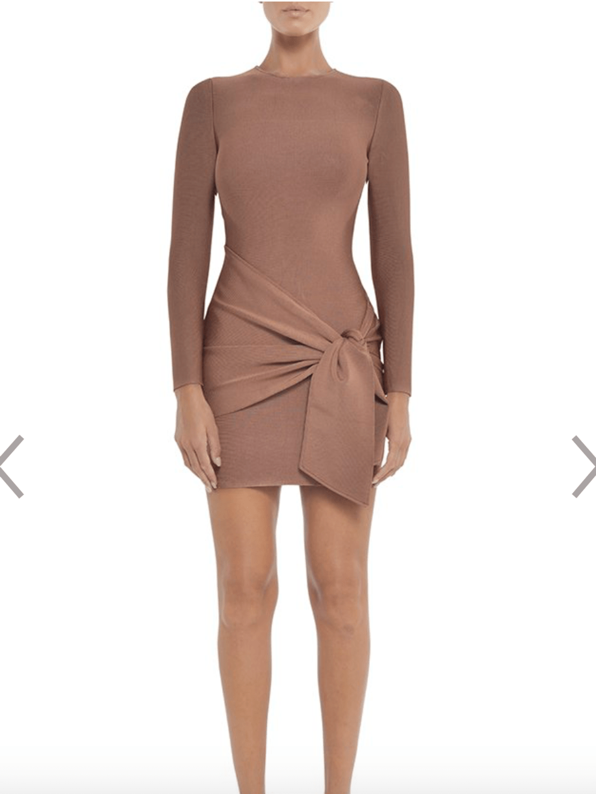 MISHA Drew Bandage Mini Dress Nude Size 6/XS for rent on The Volte - main image