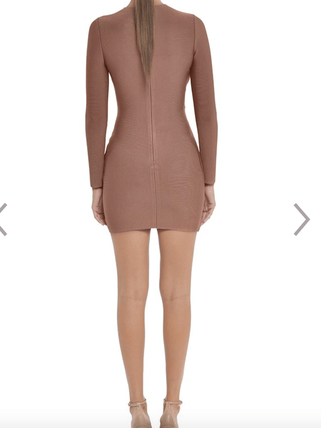 MISHA Drew Bandage Mini Dress Nude Size 6/XS for rent on The Volte - main image