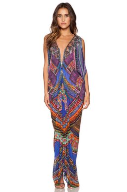 Camilla Long Drape Dress W/Split Front for rent on The Volte - image 1