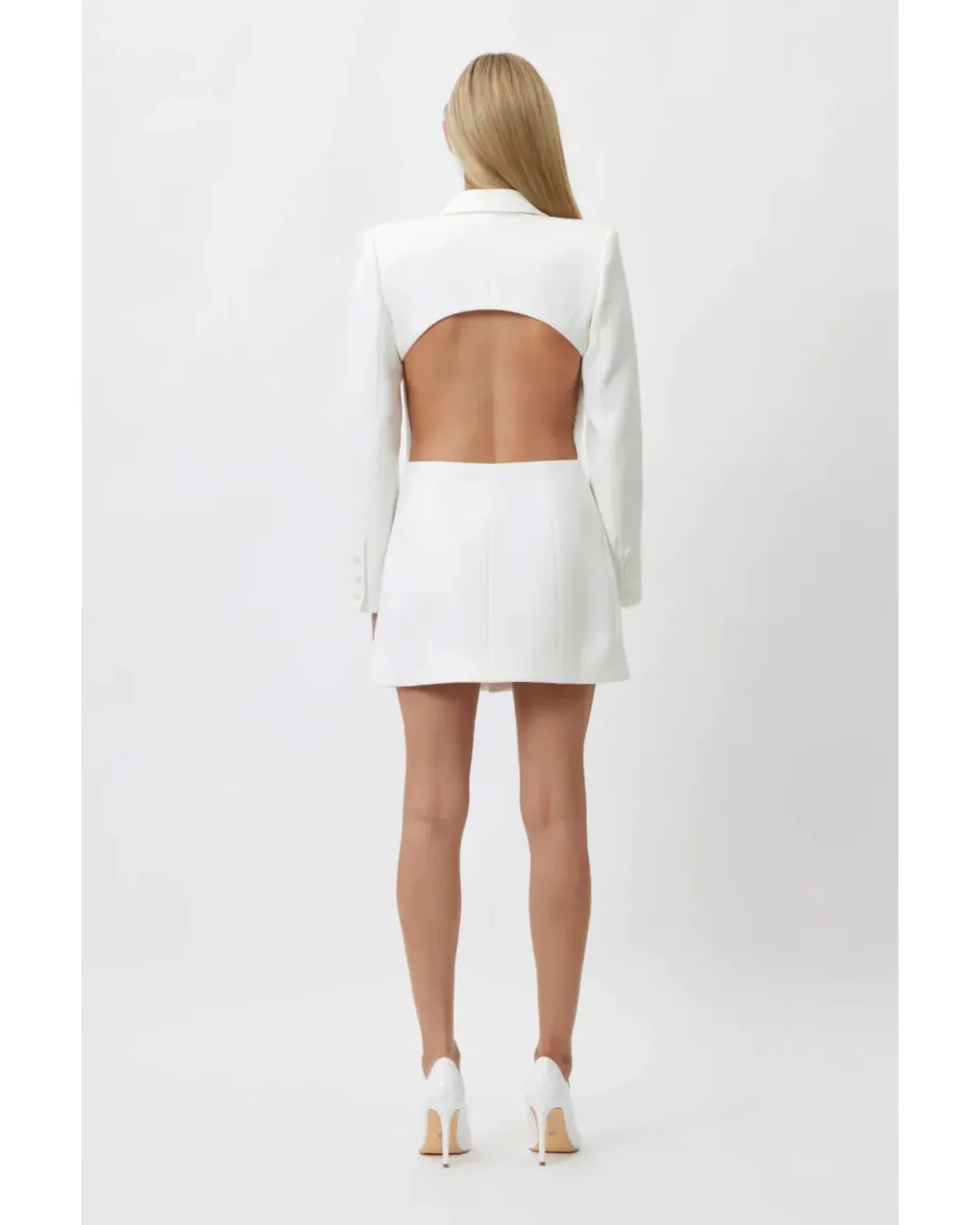 Bianca & Bridgett Megan Blazer Dress White Size AU 10 for rent on The Volte - main image