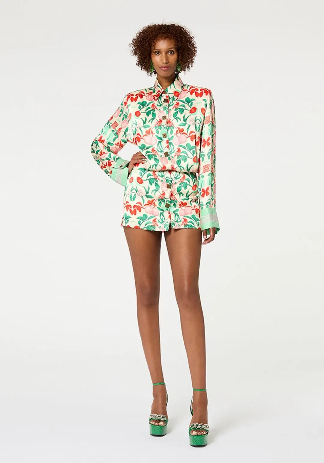Muma World Pomelo Shirt Mini Dress Print Size 8 for rent on The Volte - main image