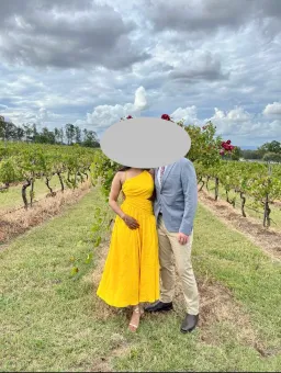 Zimmermann Ginger Asymmetric Midi Dress Marigold Size 1 / AU 10 for rent on The Volte - image 2