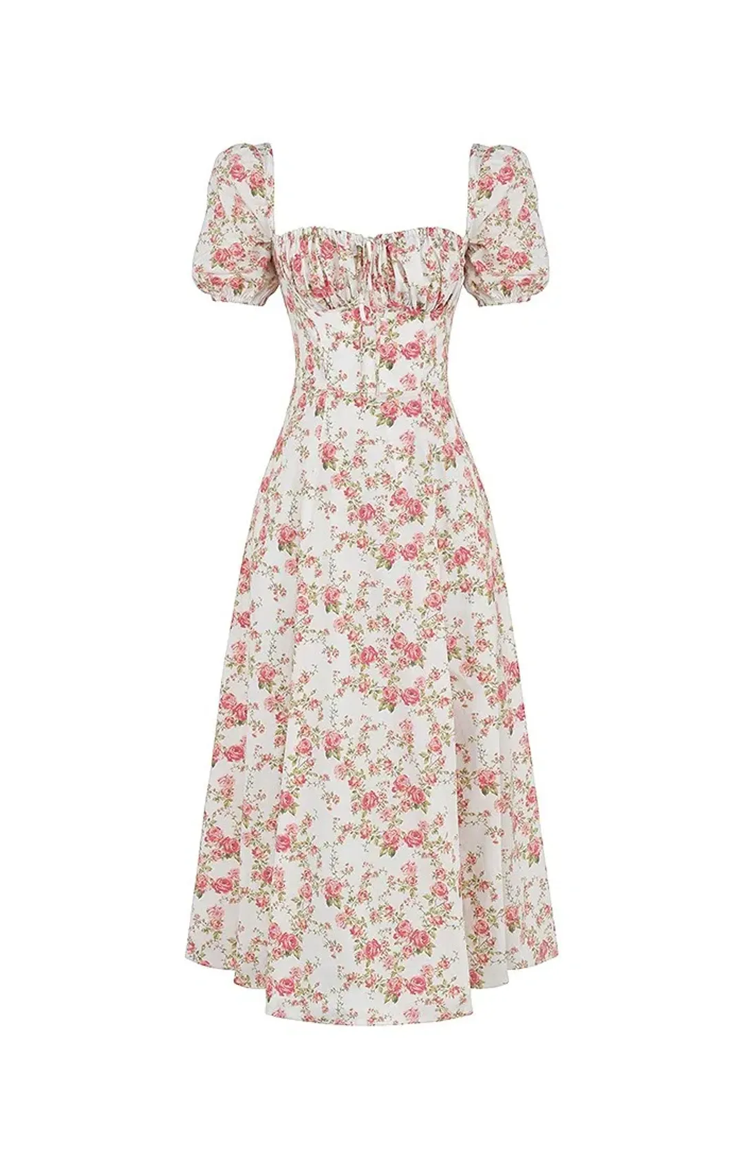 House of CB Tallulah Rose Print Puff Sleeve Midi Sundress Floral Size 12 for rent on The Volte - main image