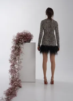 Rachel Gilbert Nisha Mini Dress Gunmetal Size 4/AU14 for rent on The Volte - image 3