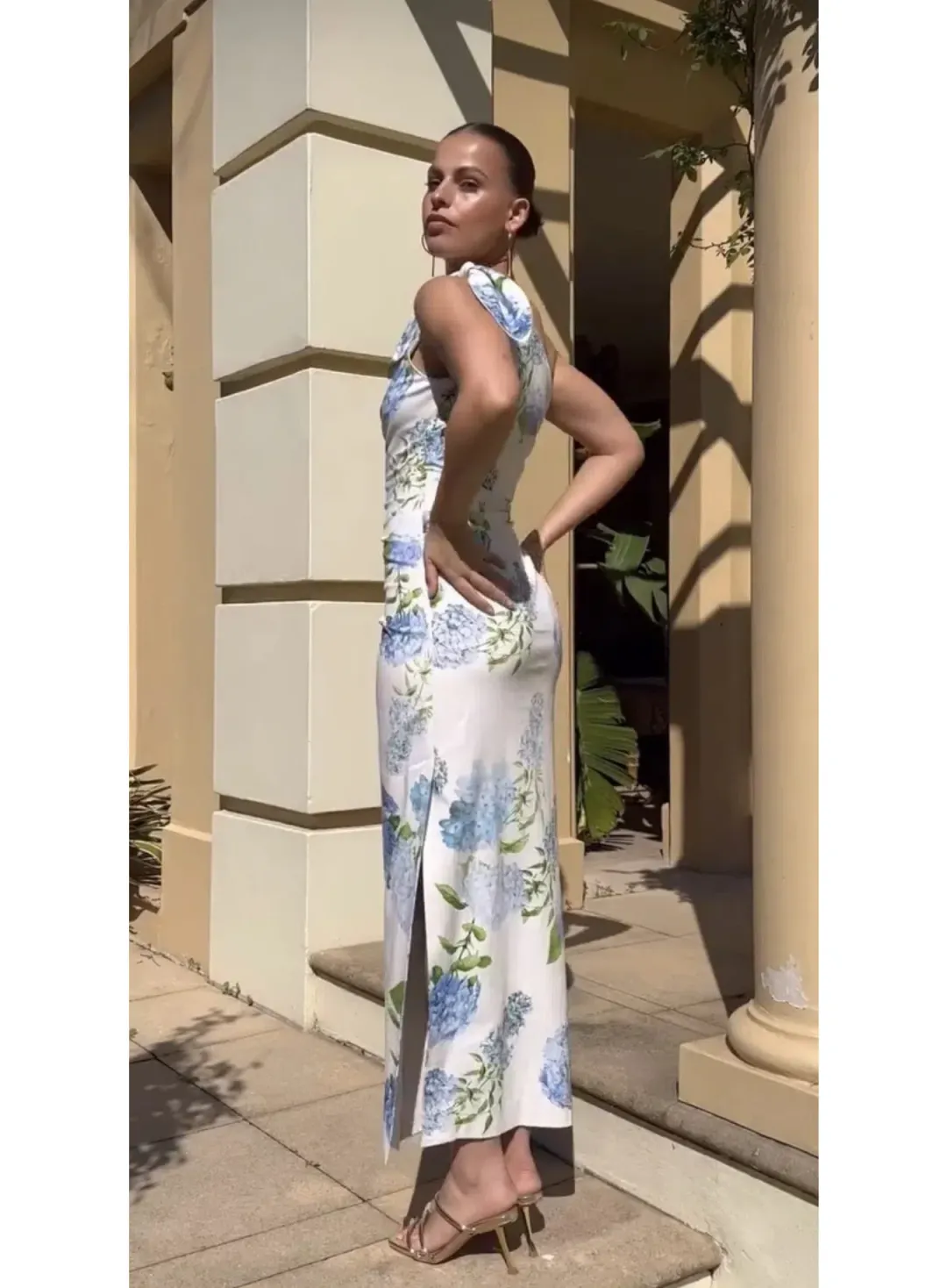 Sheike Blue Bell Midi Dress Floral Size 16  for rent on The Volte - main image