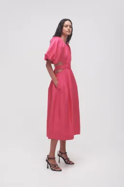 Aje Mimosa Cutout Midi Dress Hot Pink Size 6 for rent on The Volte - image 3